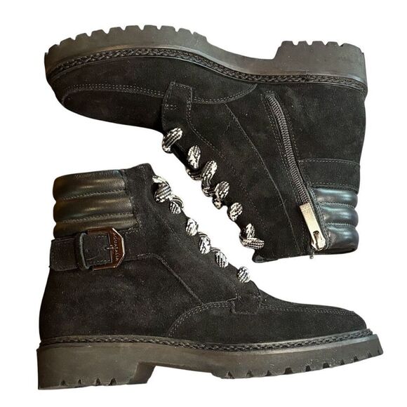 Aquatalia Mayra Weatherproof Suede Leather Lace-Up & Zip Boot NWOT Size 6 - Picture 4 of 7